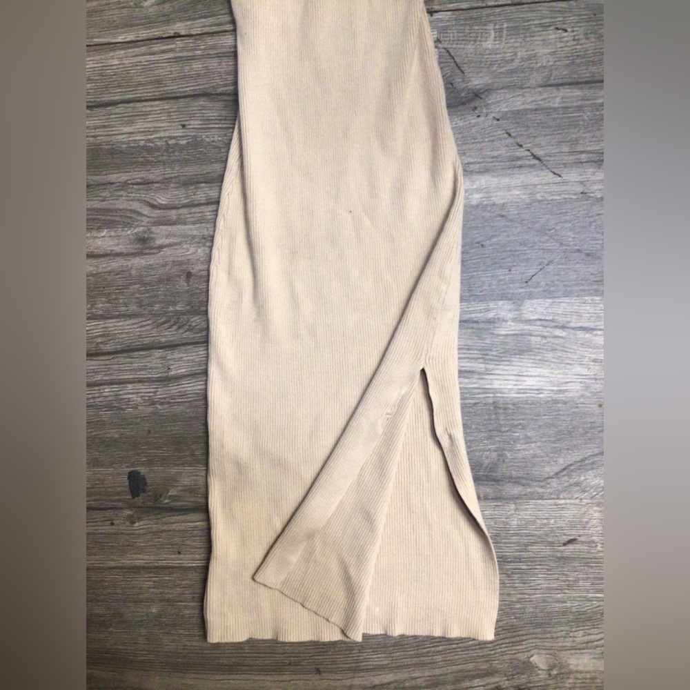 Lulu's Beige Midi Dress - Picture 3 of 6